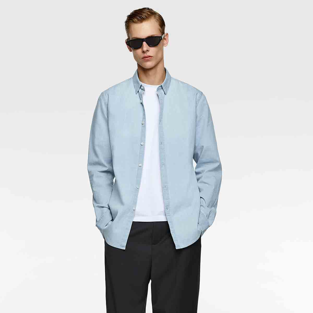 Washed Denim Shirt - Ảnh 3