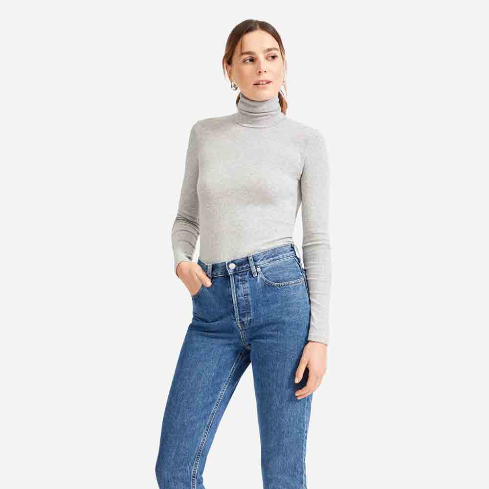 Basic Micro Rib Turtleneck - Ảnh 3